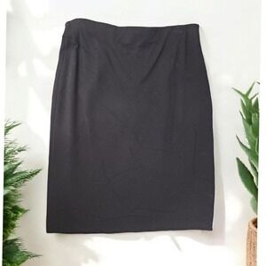 Grace Career Pencil Skirt - Black,‎ Gold Zipper, Stretch - Size 12